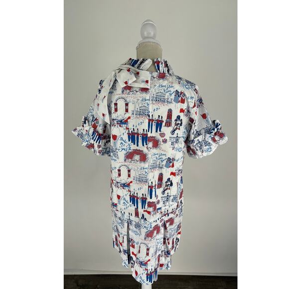 Pittypats Ole Miss Toile Wren Mini Dress Womens Size Large New Short Sleeve - Picture 10 of 16